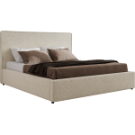 Łóżko tapicerowane CORIVO CLASSIC 200x200 - materac piankowy - kremowy, struktura