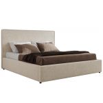 Łóżko tapicerowane CORIVO CLASSIC 200x200 - materac piankowy - kremowy, struktura