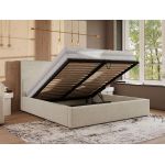 Łóżko tapicerowane CORIVO CLASSIC 180x200 - materac pocket - kremowy, struktura
