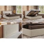 Łóżko tapicerowane CORIVO CLASSIC 180x200 - materac multipocket - kremowy, struktura