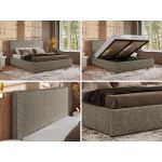Łóżko tapicerowane CORIVO CLASSIC 200x200 - materac piankowy - szary, struktura