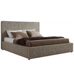 Łóżko tapicerowane CORIVO CLASSIC 200x200 - materac piankowy - szary, struktura