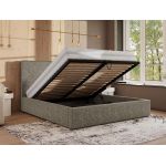 Łóżko tapicerowane CORIVO CLASSIC 180x200 - materac pocket - szary, struktura