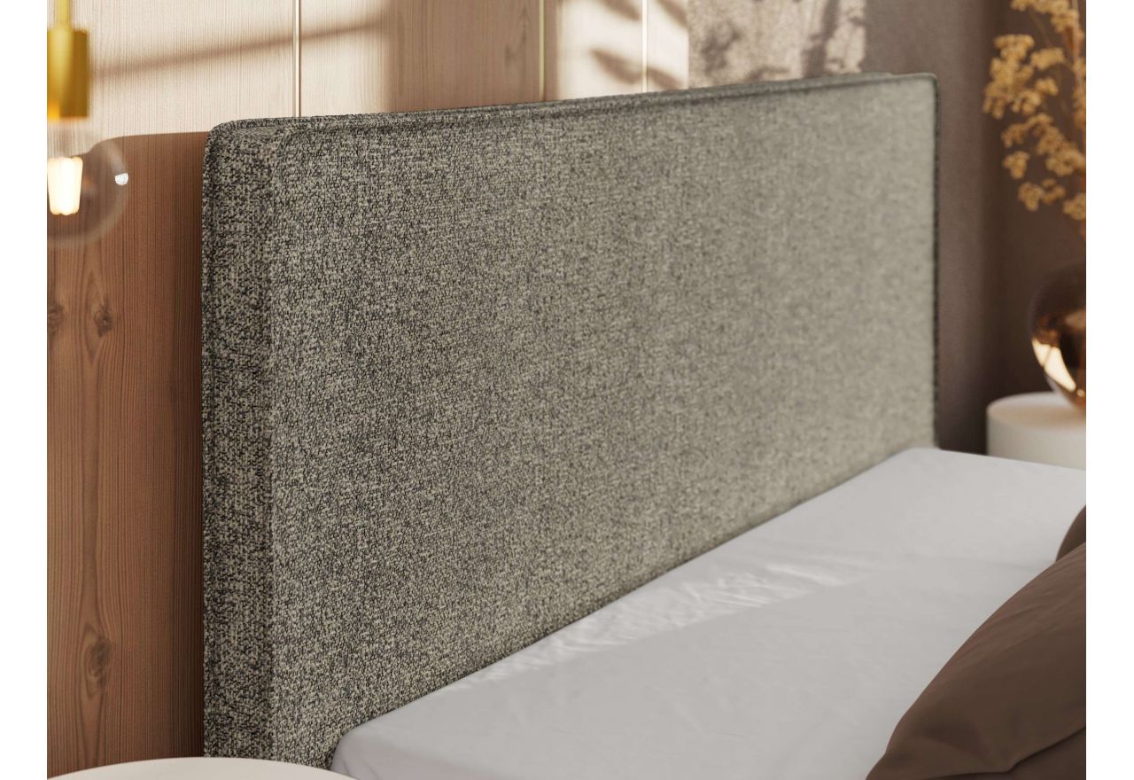 Łóżko tapicerowane CORIVO CLASSIC 180x200 - materac pocket - szary, struktura