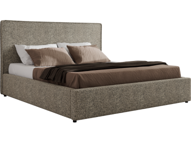 Łóżko tapicerowane CORIVO CLASSIC 200x200 - materac pocket - szary, struktura