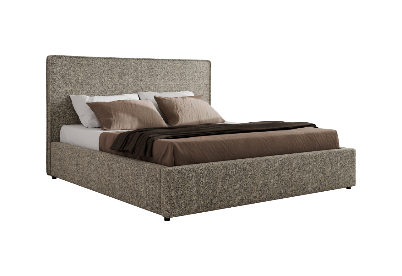 Łóżko tapicerowane CORIVO CLASSIC 180x200 - materac multipocket - szary, struktura
