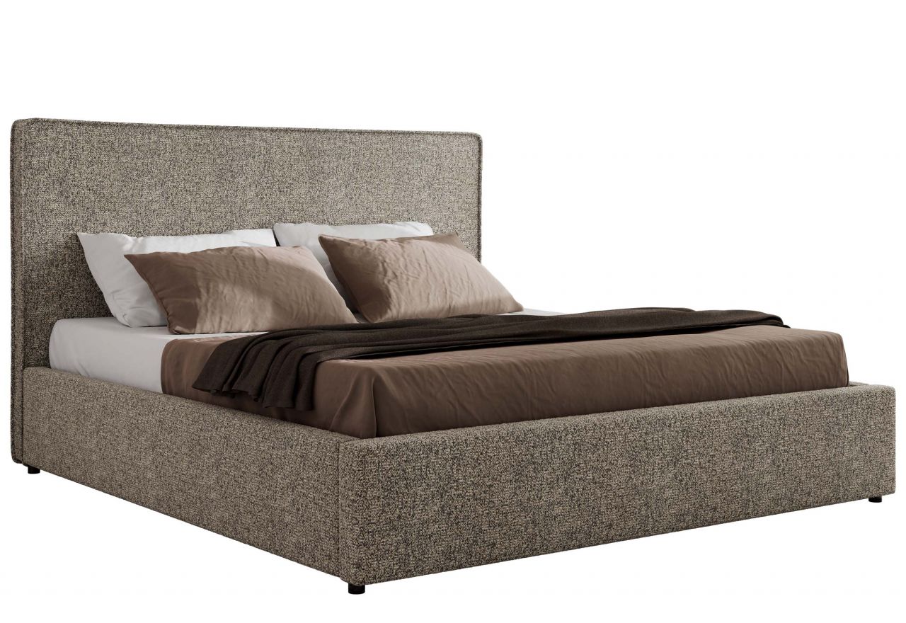 Łóżko tapicerowane CORIVO CLASSIC 200x200 - materac multipocket - szary, struktura