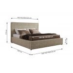 Łóżko tapicerowane CORIVO CLASSIC 180x200 - ciemnobeżowy, struktura
