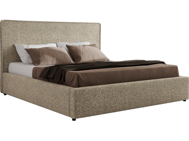 Łóżko tapicerowane CORIVO CLASSIC 200x200 - materac piankowy - ciemnobeżowy, struktura