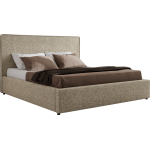 Łóżko tapicerowane CORIVO CLASSIC 160x200 - materac pocket - ciemnobeżowy, struktura