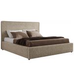 Łóżko tapicerowane CORIVO CLASSIC 160x200 - materac pocket - ciemnobeżowy, struktura
