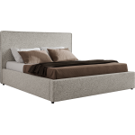 Łóżko tapicerowane CORIVO CLASSIC 140x200 - materac pocket - jasnoszary, struktura