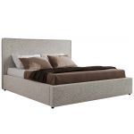 Łóżko tapicerowane CORIVO CLASSIC 140x200 - materac multipocket - jasnoszary, struktura
