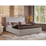 Łóżko tapicerowane CORIVO CLASSIC 180x200 - materac multipocket - jasnoszary, struktura