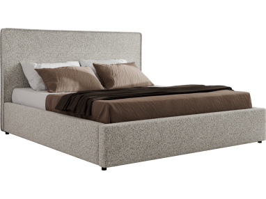 Łóżko tapicerowane CORIVO CLASSIC 180x200 - materac multipocket - jasnoszary, struktura