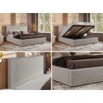Łóżko tapicerowane CORIVO CLASSIC 180x200 - materac multipocket - jasnoszary, struktura