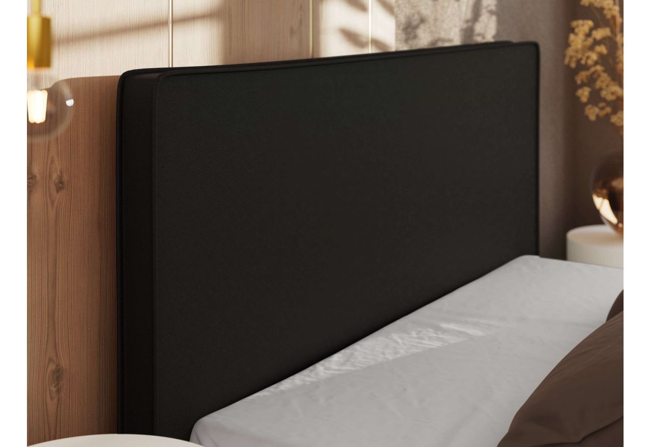 Łóżko tapicerowane CORIVO CLASSIC 160x200 - czarny, ekoskóra