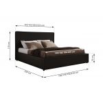Łóżko tapicerowane CORIVO CLASSIC 140x200 - materac pocket - czarny, ekoskóra
