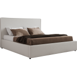 Łóżko tapicerowane CORIVO CLASSIC 140x200 - materac piankowy - biały, ekoskóra