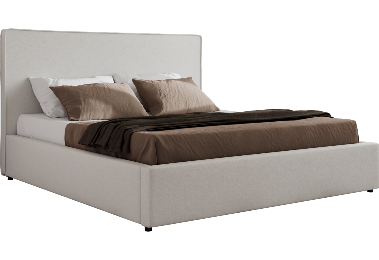 Łóżko tapicerowane CORIVO CLASSIC 180x200 - materac piankowy - biały, ekoskóra