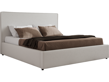 Łóżko tapicerowane CORIVO CLASSIC 160x200 - materac multipocket - biały, ekoskóra