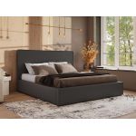 Łóżko tapicerowane CORIVO CLASSIC 180x200 - materac pocket - ciemnoszary, ekoskóra