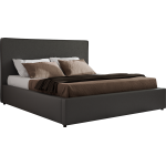 Łóżko tapicerowane CORIVO CLASSIC 180x200 - materac pocket - ciemnoszary, ekoskóra