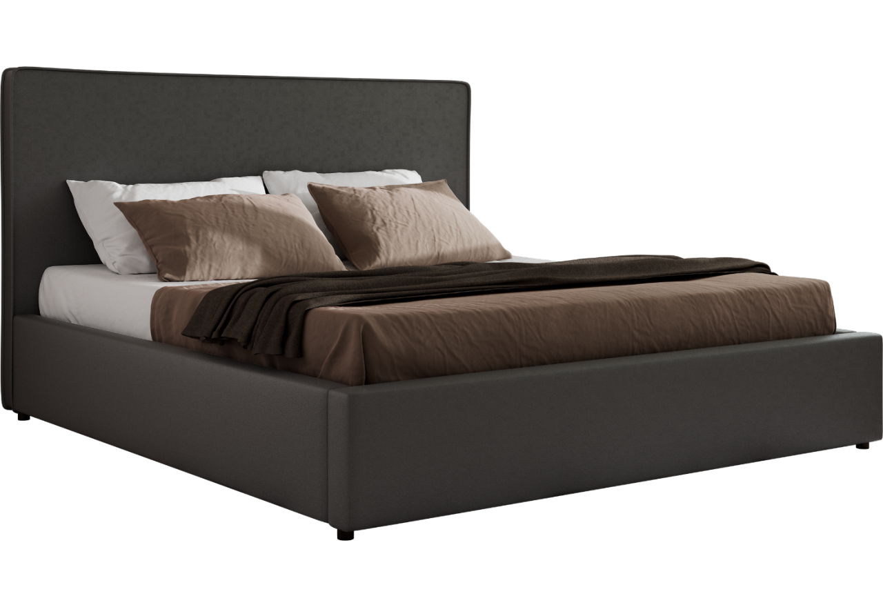 Łóżko tapicerowane CORIVO CLASSIC 180x200 - materac multipocket - ciemnoszary, ekoskóra