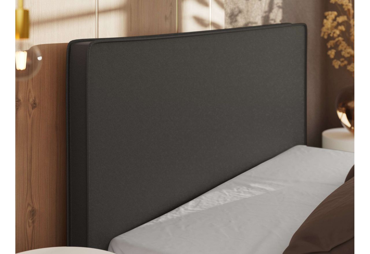 Łóżko tapicerowane CORIVO CLASSIC 180x200 - materac multipocket - ciemnoszary, ekoskóra