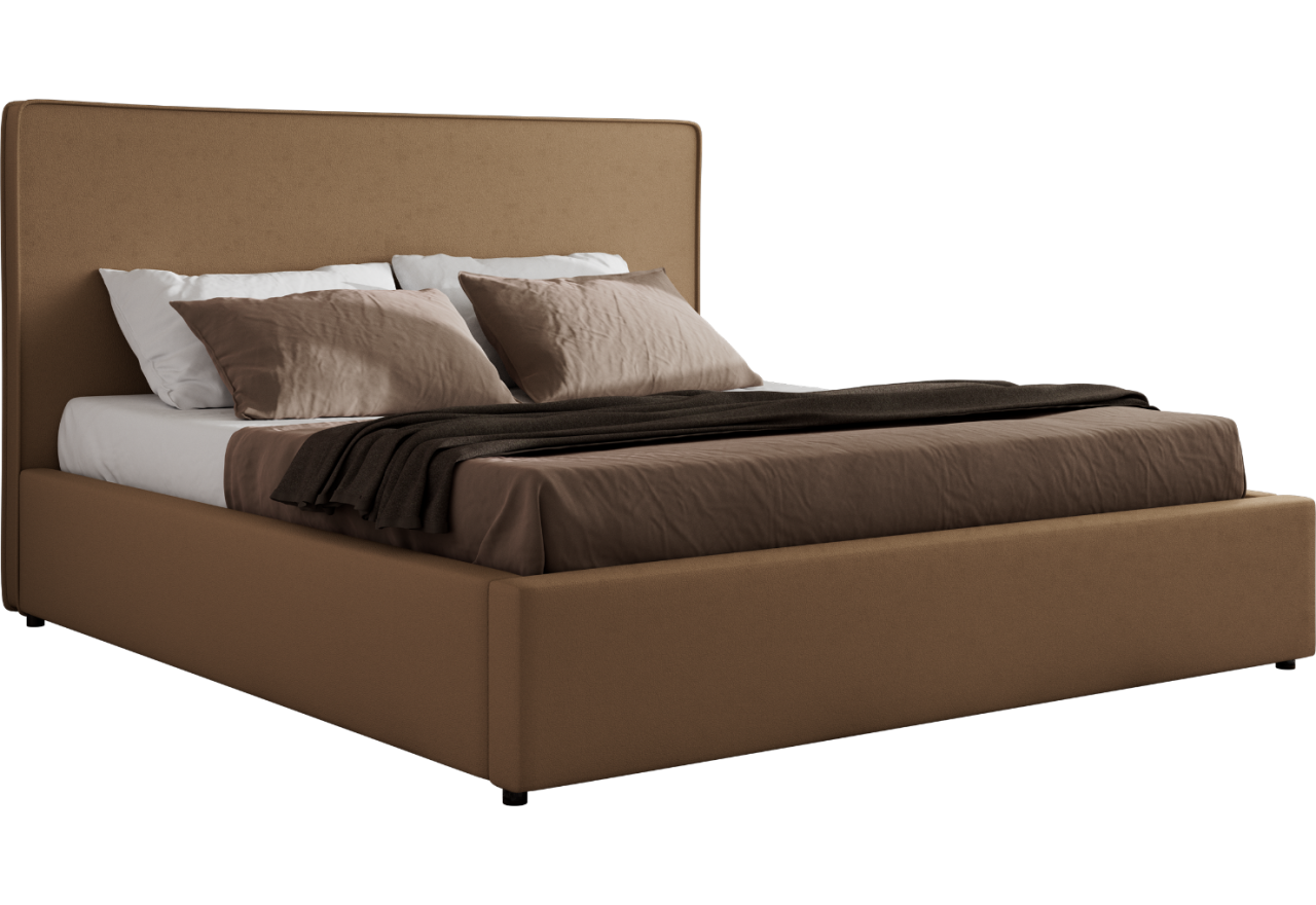Łóżko tapicerowane CORIVO CLASSIC 180x200 - brązowy, ekoskóra