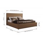 Łóżko tapicerowane CORIVO CLASSIC 180x200 - materac pocket - brązowy, ekoskóra