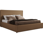 Łóżko tapicerowane CORIVO CLASSIC 180x200 - materac multipocket - brązowy, ekoskóra