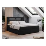 Łóżko kontynentalne GOLD 5 160x200 - Soft 11 - czarna ekoskóra - OUTLETU