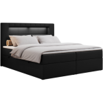 Łóżko kontynentalne GOLD 5 160x200 - Soft 11 - czarna ekoskóra - OUTLETU