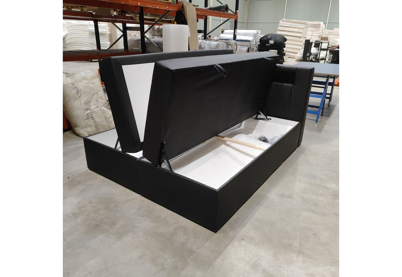 Łóżko kontynentalne GOLD 5 160x200 - Soft 11 - czarna ekoskóra - OUTLETU