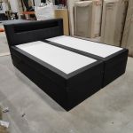 Łóżko kontynentalne GOLD 5 160x200 - Soft 11 - czarna ekoskóra - OUTLETU