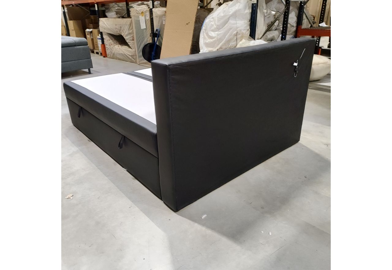 Łóżko kontynentalne GOLD 5 160x200 - Soft 11 - czarna ekoskóra - OUTLETU