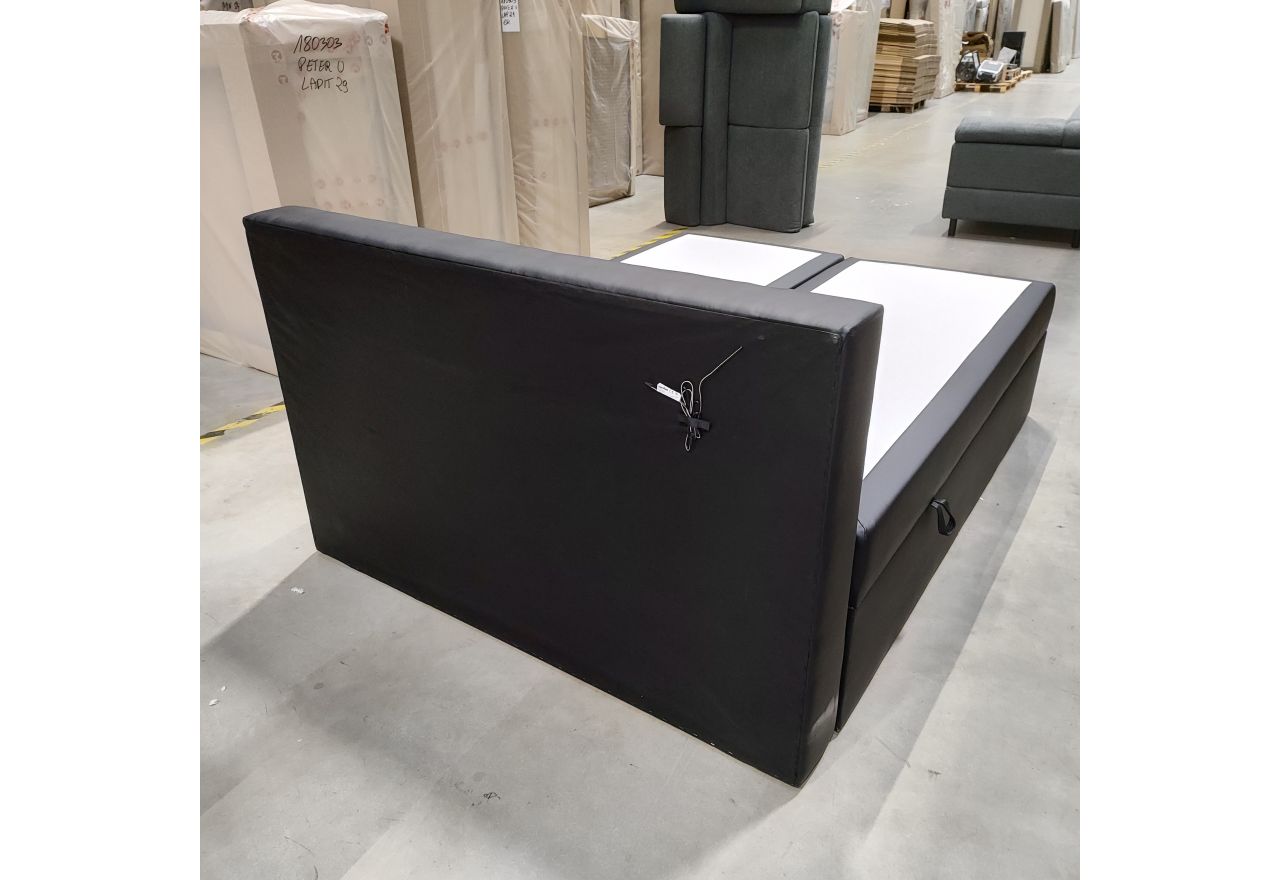 Łóżko kontynentalne GOLD 5 160x200 - Soft 11 - czarna ekoskóra - OUTLETU