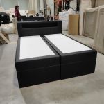 Łóżko kontynentalne GOLD 5 160x200 - Soft 11 - czarna ekoskóra - OUTLETU