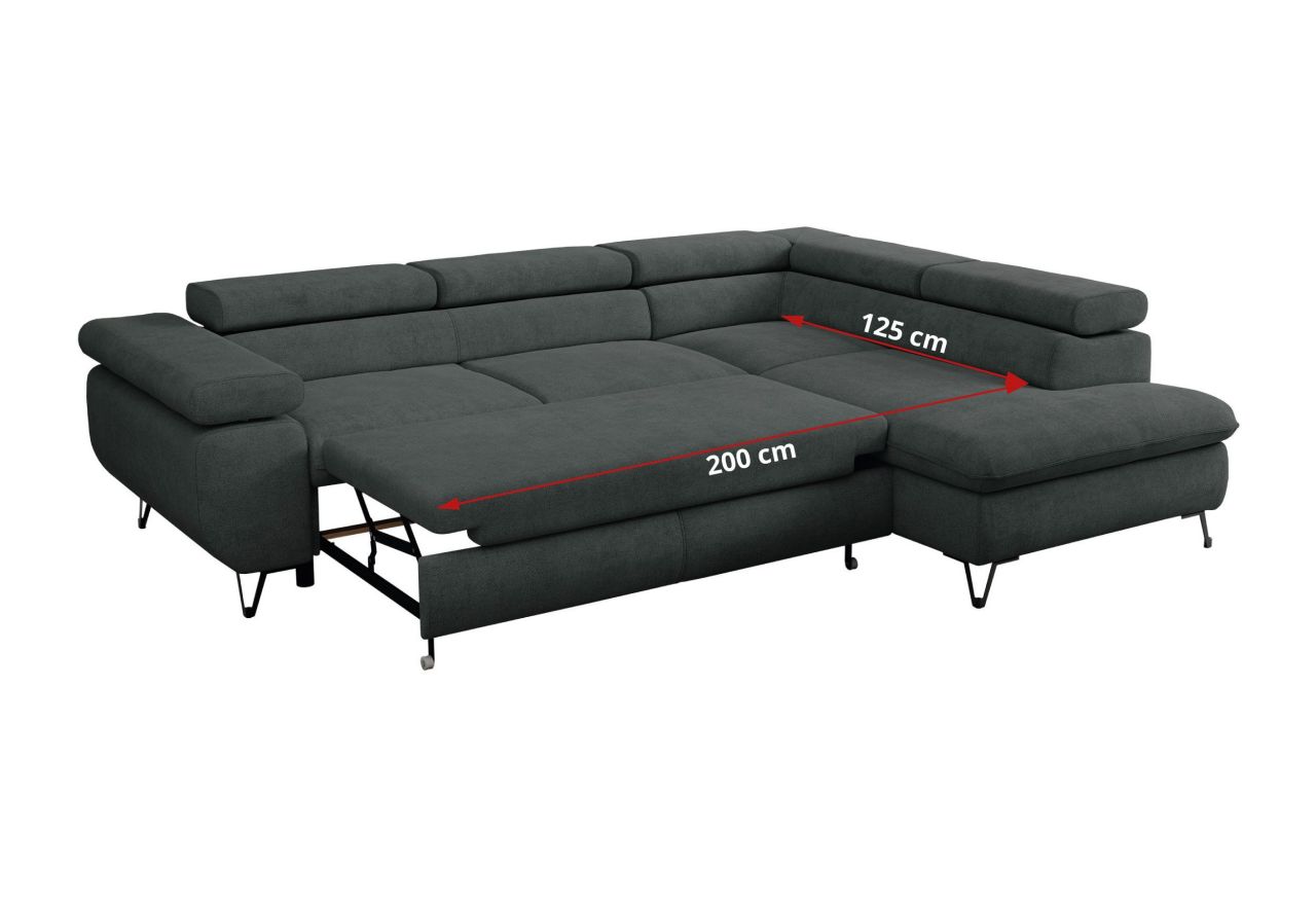 Narożnik PETER L - Matana 05 - ciemny szary - OUTLETU