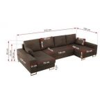 Narożnik DORIAN U - Monolith 15 - brązowy - OUTLET