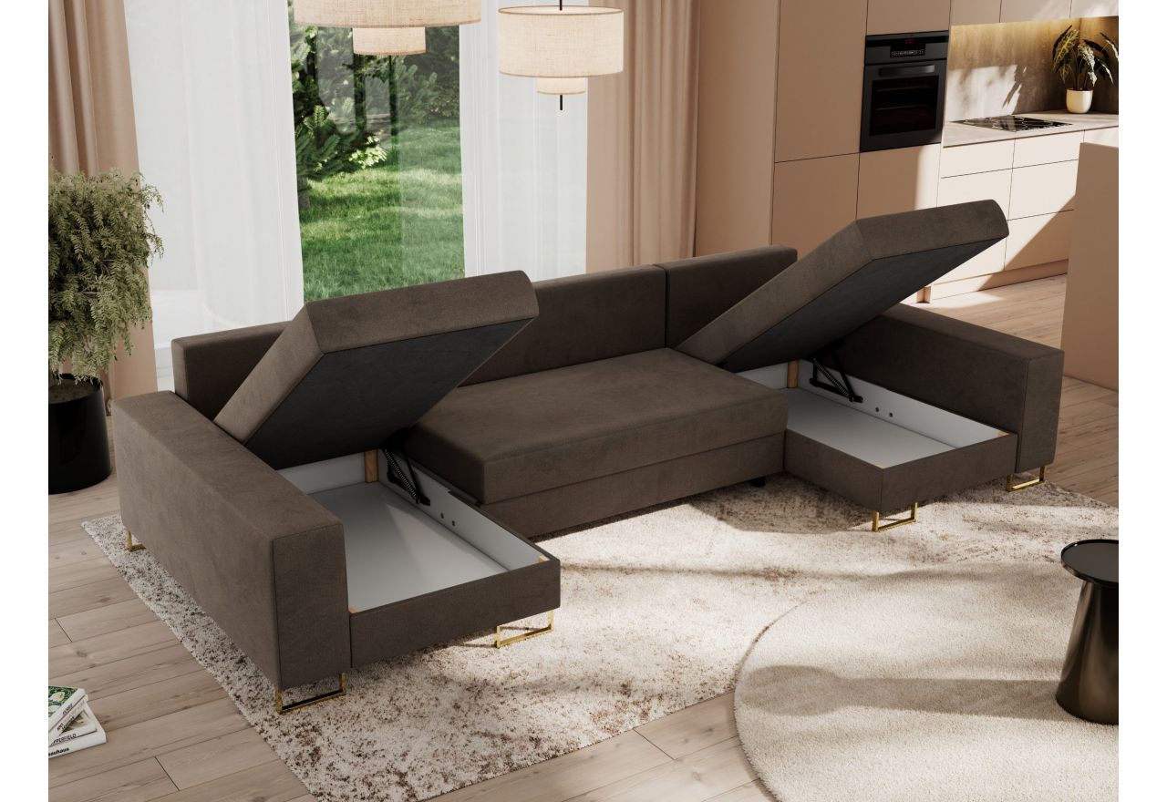 Narożnik DORIAN U - Monolith 15 - brązowy - OUTLET