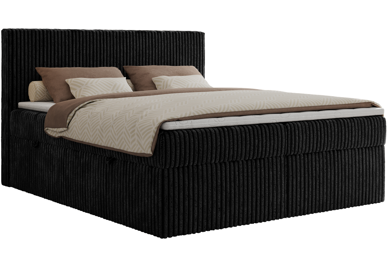 Łóżko kontynentalne TILIANO 180x200 - Tilia 100 - czarny - OUTLET