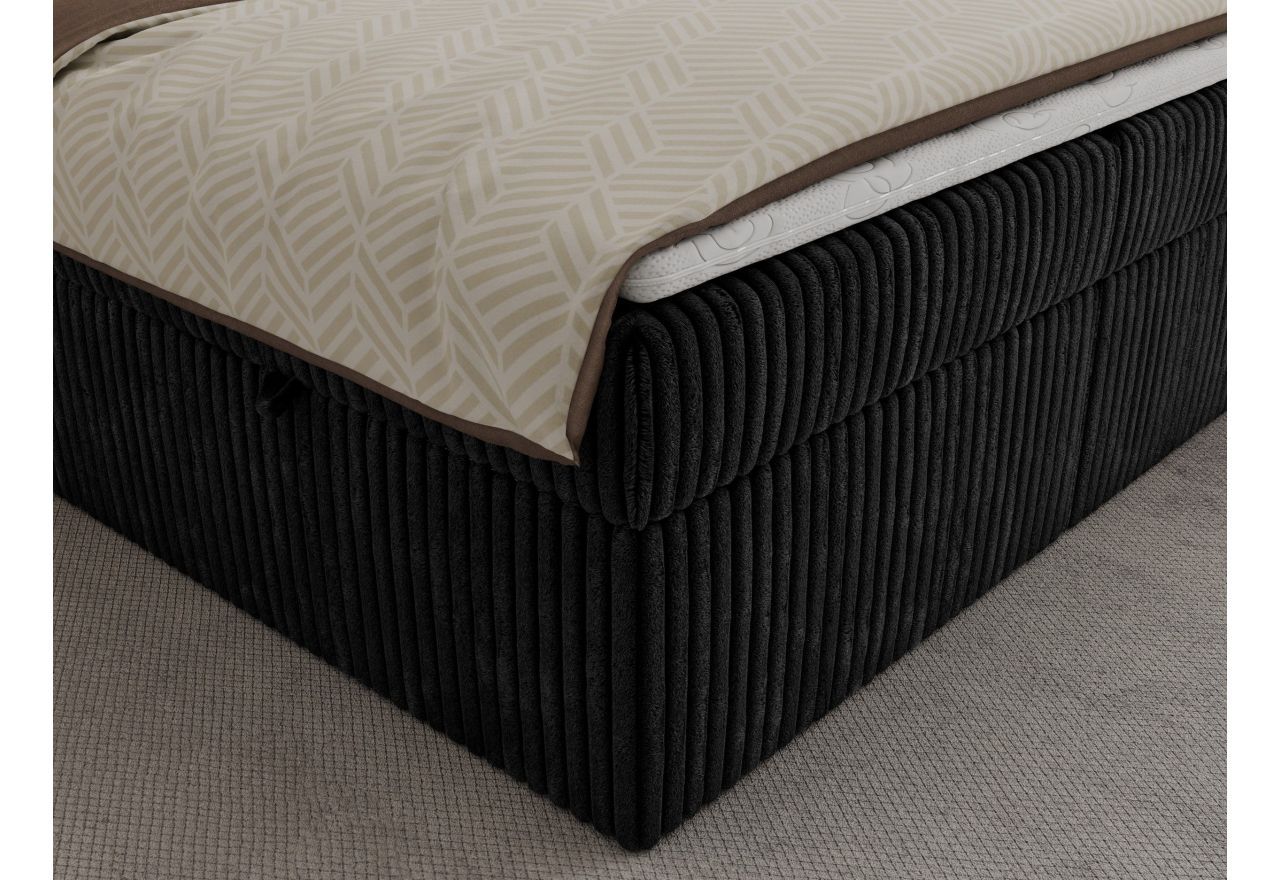 Łóżko kontynentalne TILIANO 180x200 - Tilia 100 - czarny - OUTLET