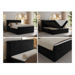 Łóżko kontynentalne TILIANO 180x200 - Tilia 100 - czarny - OUTLET