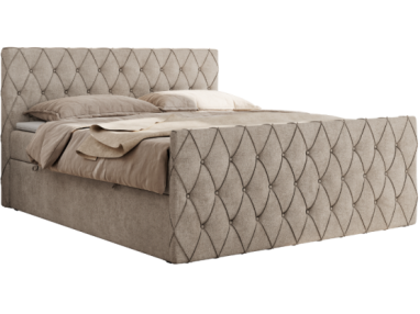 Łóżko kontynentalne MIREN DUO 200x200 - Matana 17 - beżowy - OUTLETU