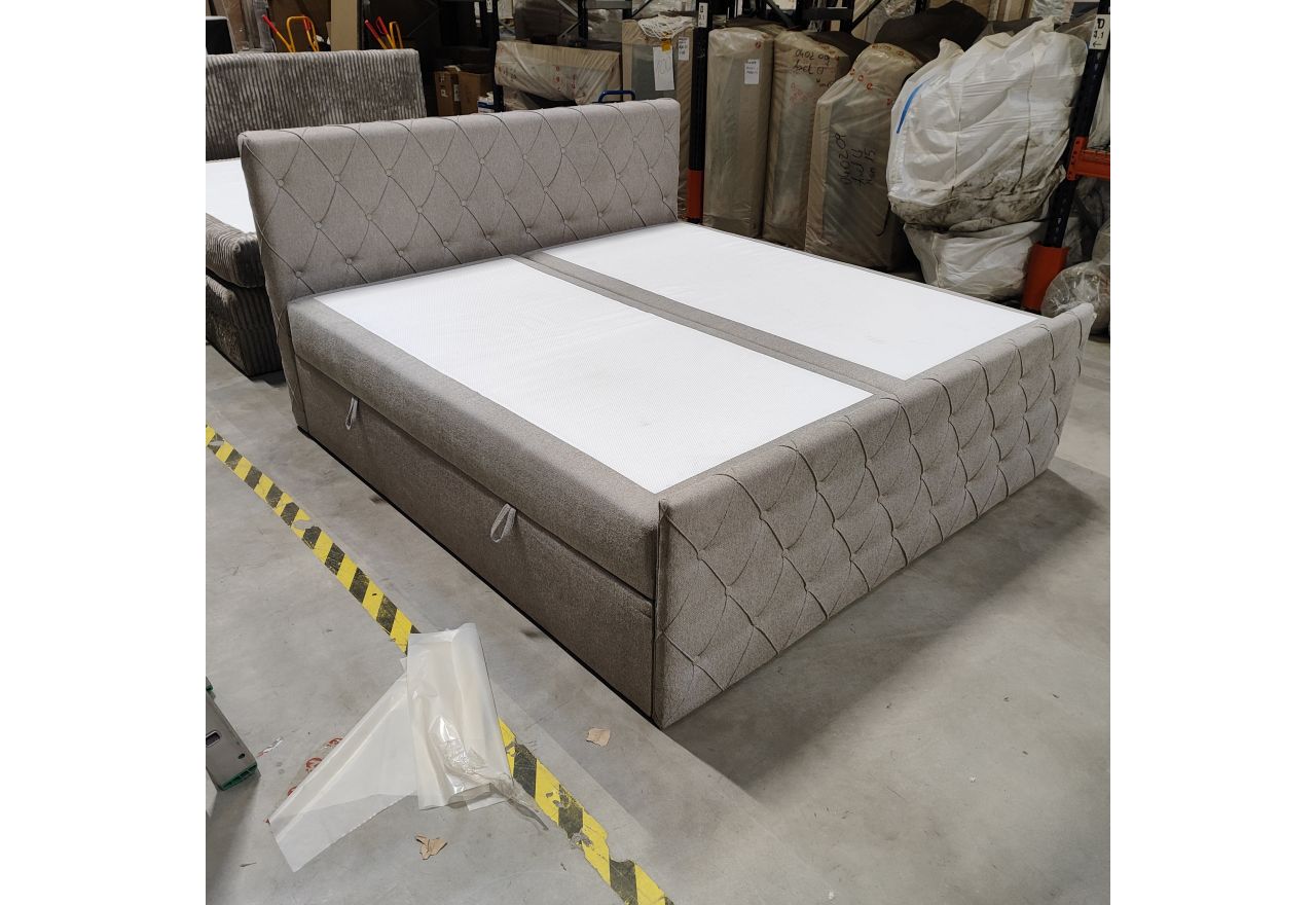 Łóżko kontynentalne MIREN DUO 200x200 - Matana 17 - beżowy - OUTLETU