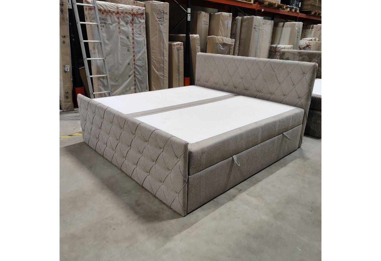 Łóżko kontynentalne MIREN DUO 200x200 - Matana 17 - beżowy - OUTLETU