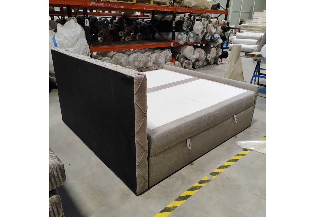 Łóżko kontynentalne MIREN DUO 200x200 - Matana 17 - beżowy - OUTLETU