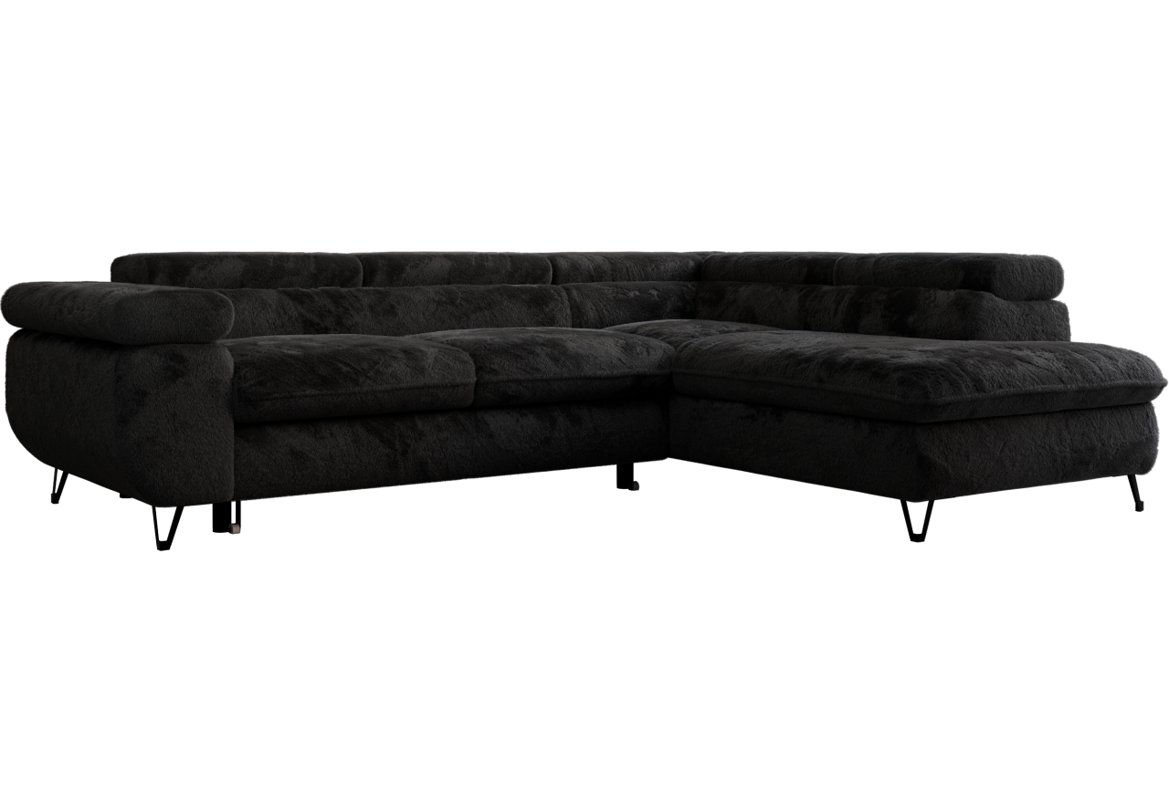 Narożnik PETER L - Lapit 19 - czarny - OUTLETU